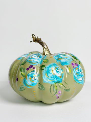 Mer Rose Atelier hand painted faux pumpkin  by artist Marla Meridith