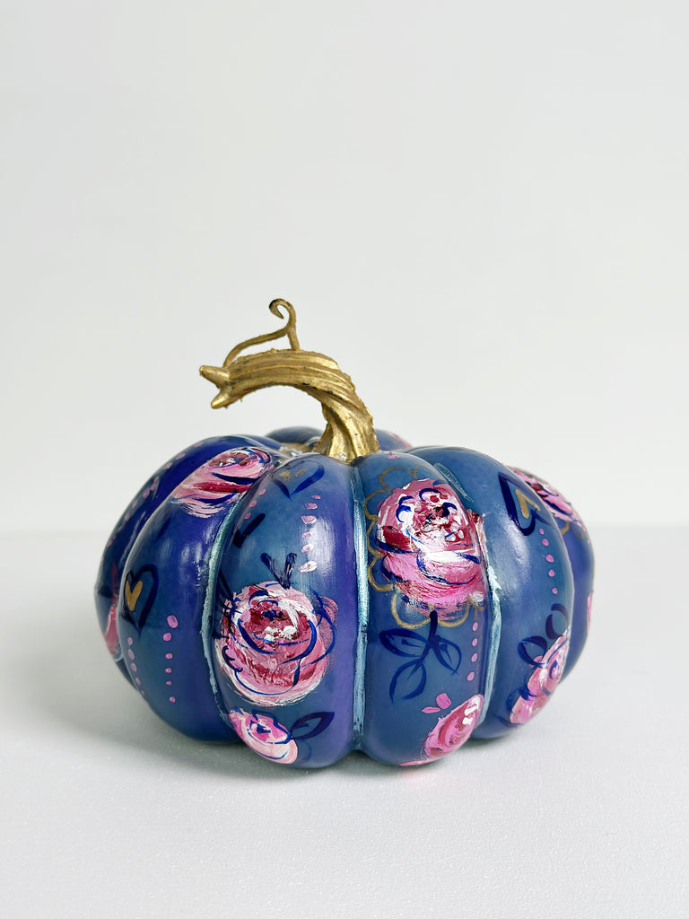 Mer Rose Atelier hand painted faux pumpkin  by artist Marla Meridith