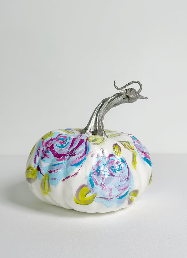 Mer Rose Atelier hand painted faux pumpkin  by artist Marla Meridith