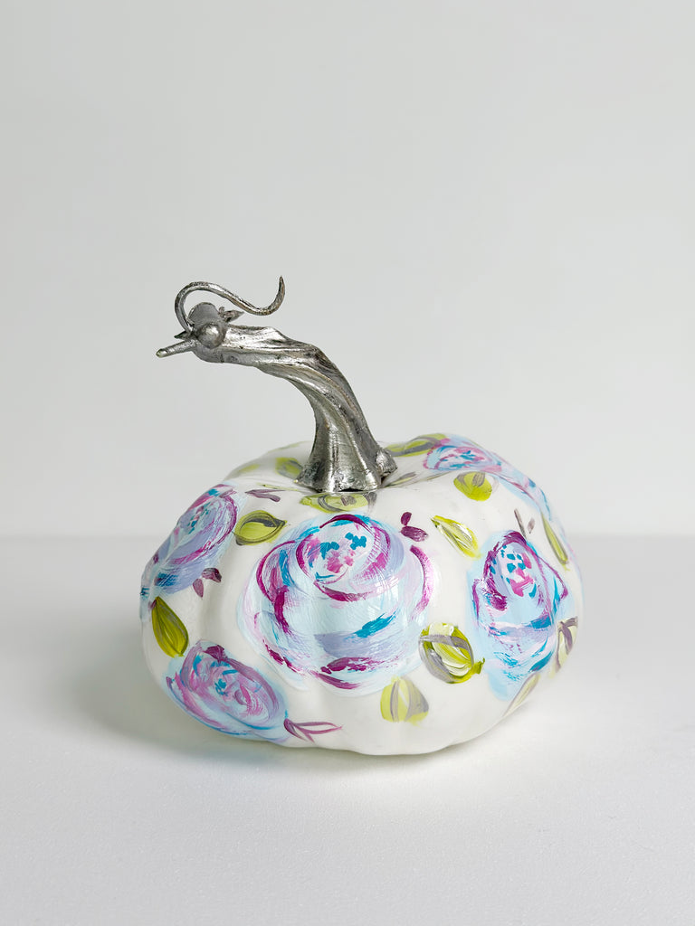 Mer Rose Atelier hand painted faux pumpkin  by artist Marla Meridith