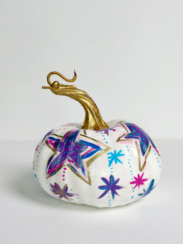 Mer Rose Atelier hand painted faux pumpkin  by artist Marla Meridith