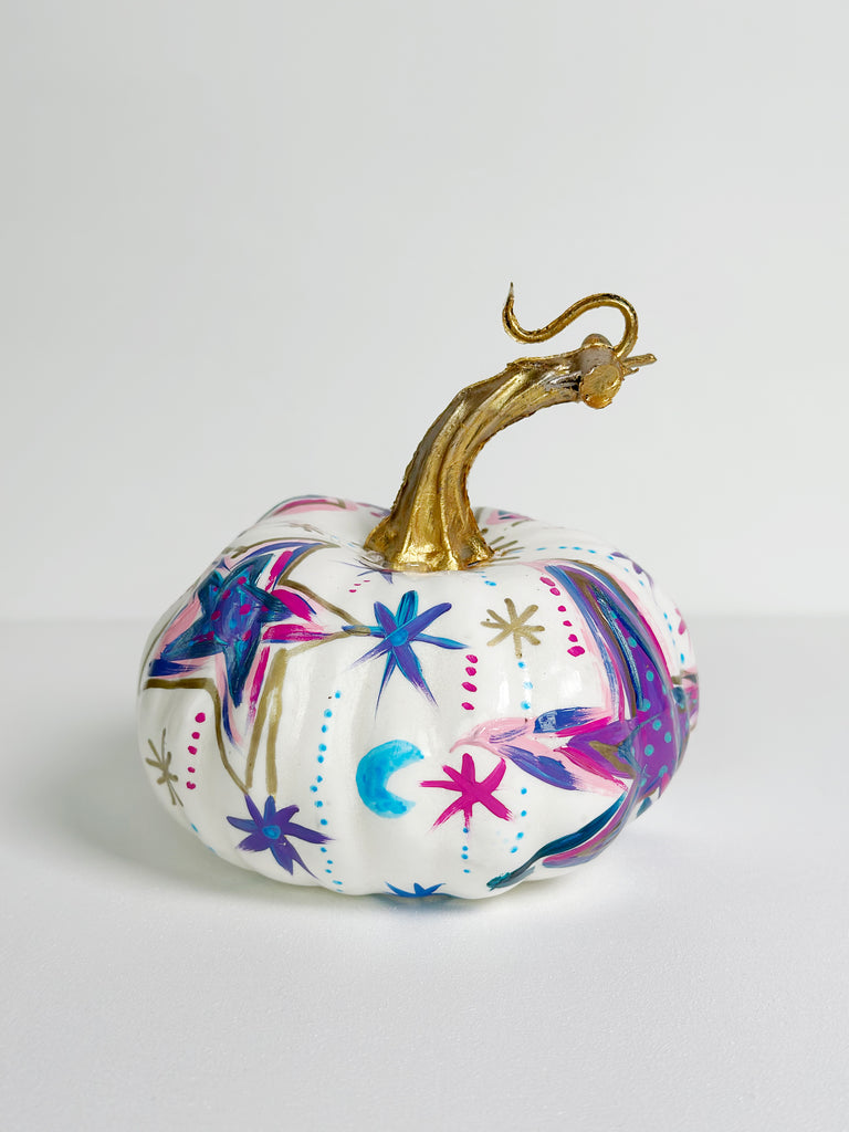 Mer Rose Atelier hand painted faux pumpkin  by artist Marla Meridith