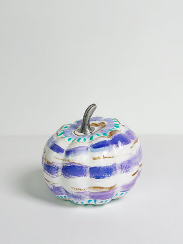 Mer Rose Atelier hand painted faux pumpkin  by artist Marla Meridith