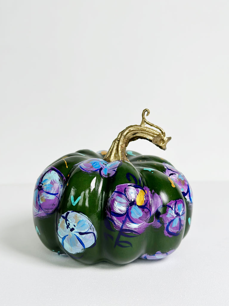 Mer Rose Atelier hand painted faux pumpkin  by artist Marla Meridith