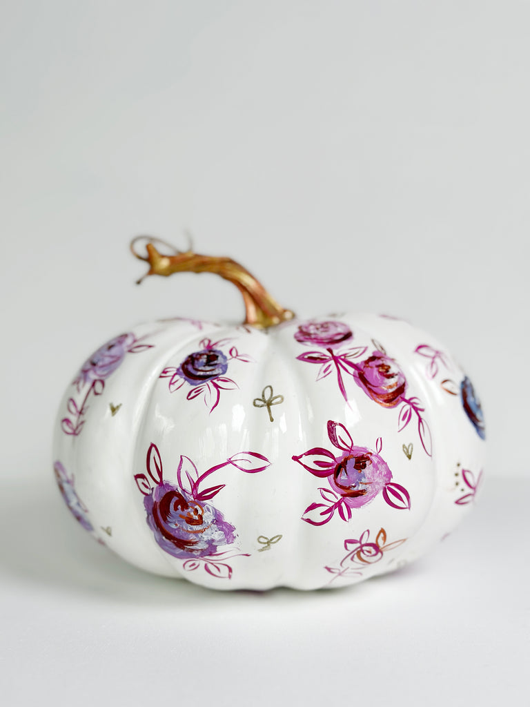 Mer Rose Atelier hand painted faux pumpkin  by artist Marla Meridith