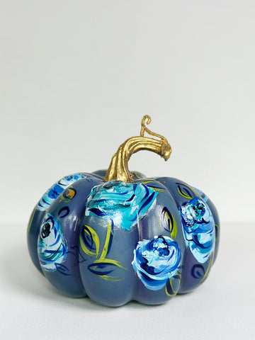 Mer Rose Atelier hand painted faux pumpkin  by artist Marla Meridith