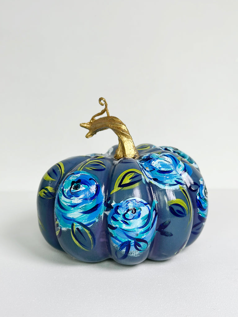 Mer Rose Atelier hand painted faux pumpkin  by artist Marla Meridith