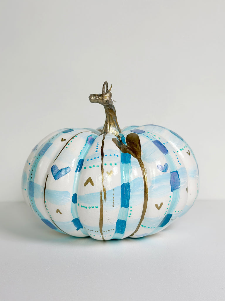 Mer Rose Atelier hand painted faux pumpkin  by artist Marla Meridith