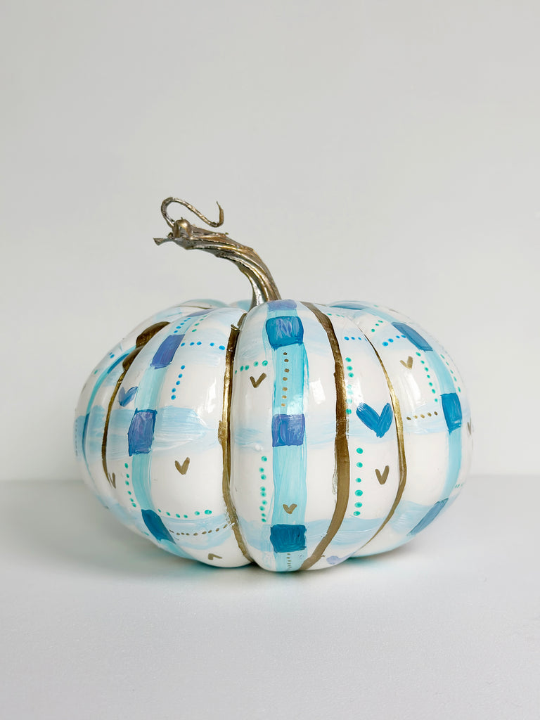 Mer Rose Atelier hand painted faux pumpkin  by artist Marla Meridith