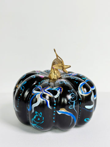 Mer Rose Atelier hand painted faux pumpkin  by artist Marla Meridith