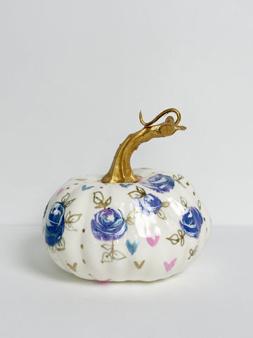 Mer Rose Atelier hand painted faux pumpkin  by artist Marla Meridith