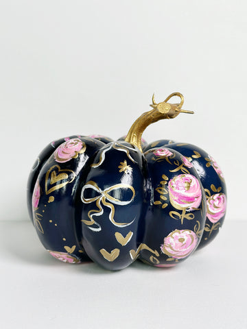 Mer Rose Atelier hand painted faux pumpkin  by artist Marla Meridith