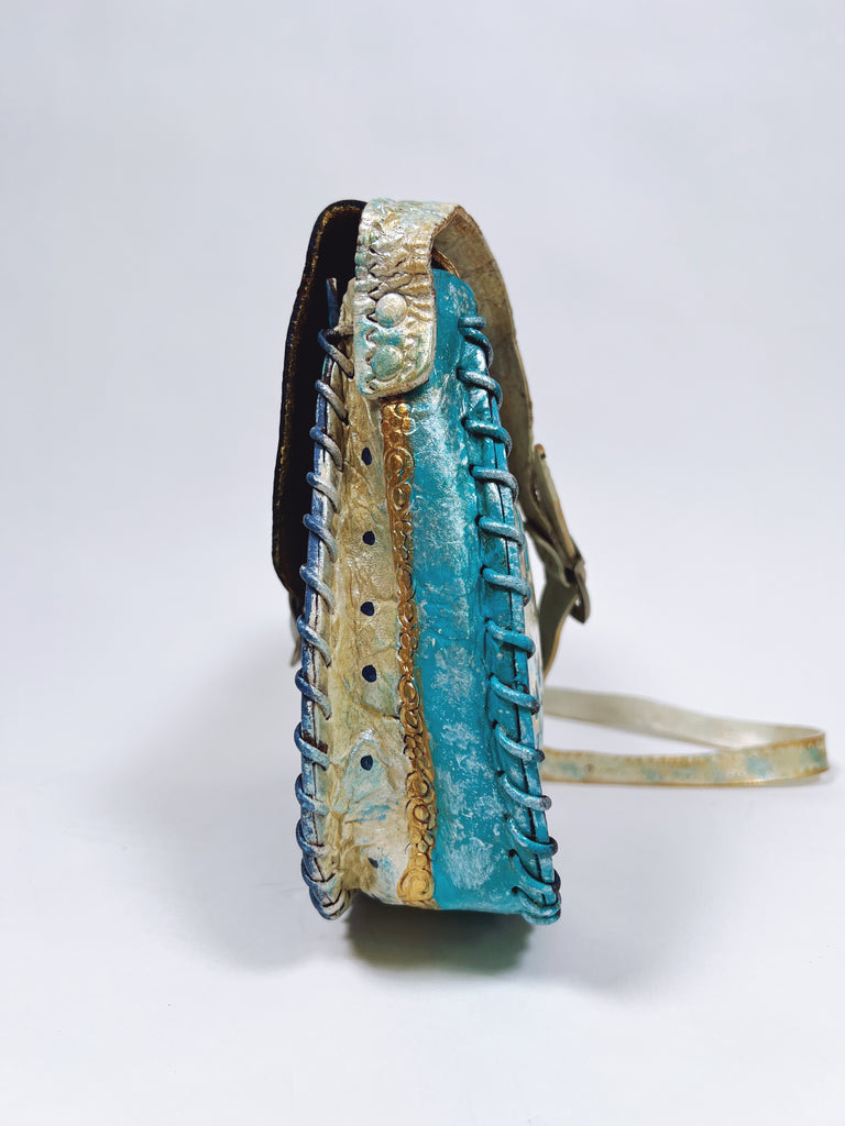 Celeste Painted Shoulder Handbag by Mer Rose Atelier