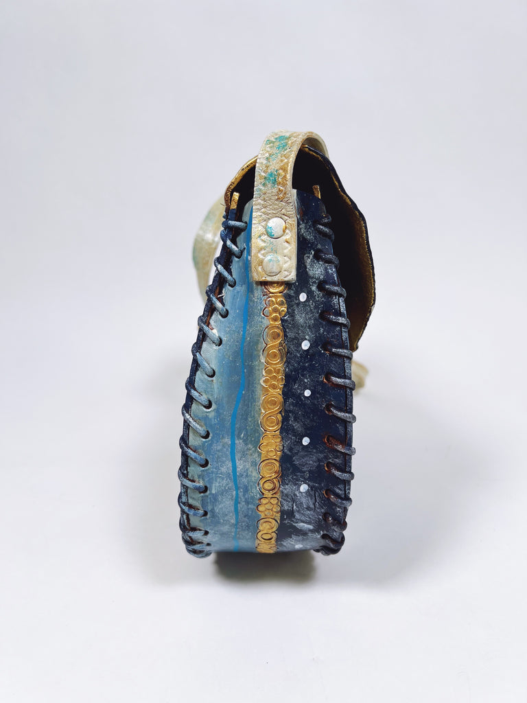 Celeste Painted Shoulder Handbag by Mer Rose Atelier