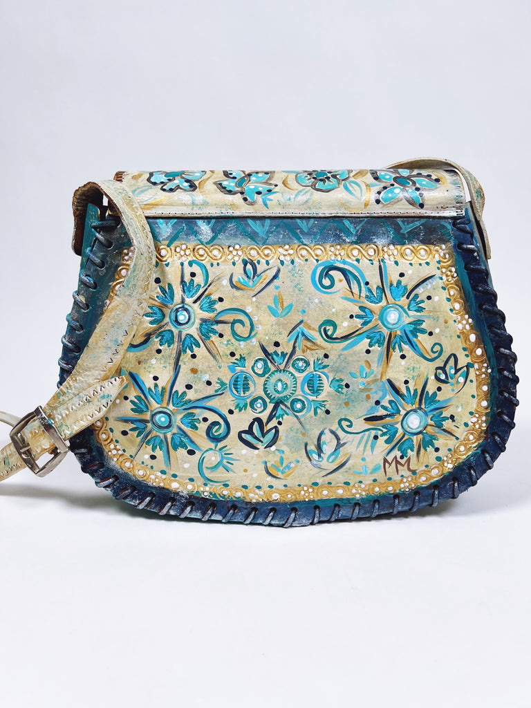 Celeste Painted Shoulder Handbag by Mer Rose Atelier