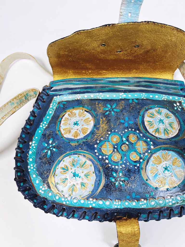 Celeste Painted Shoulder Handbag by Mer Rose Atelier