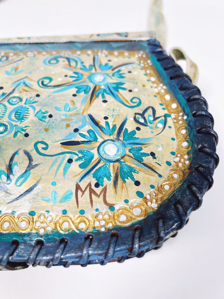 Celeste Painted Shoulder Handbag by Mer Rose Atelier