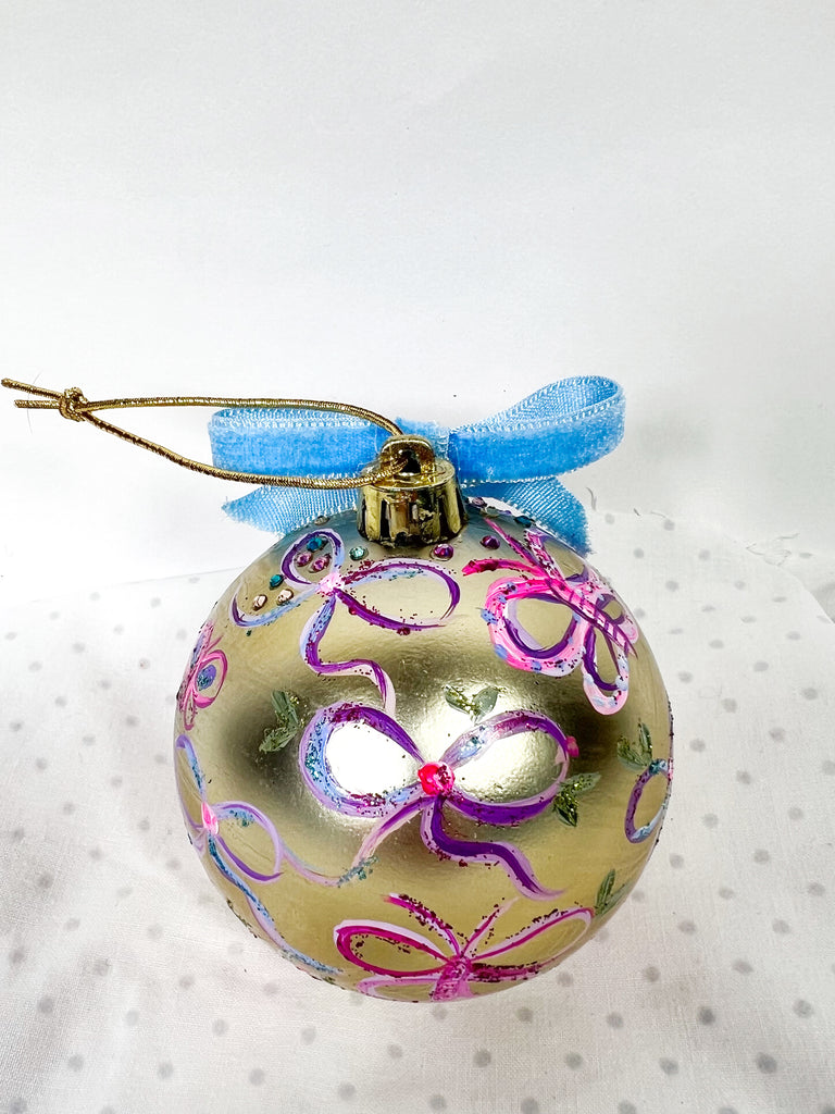 One of a kind, hand painted Mer Rose Atelier Christmas Ornament by Marla Meridith