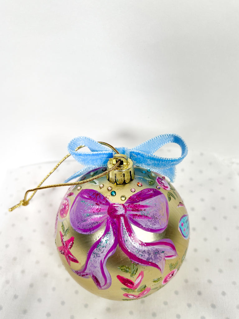 One of a kind, hand painted Mer Rose Atelier Christmas Ornament by Marla Meridith