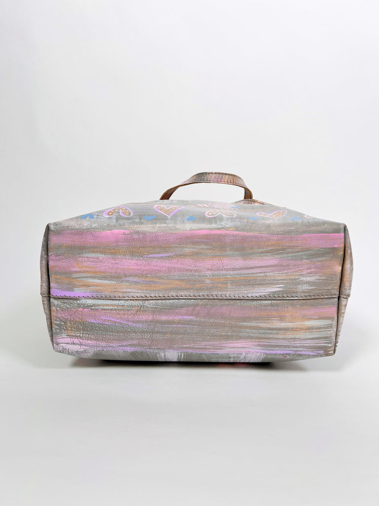 Gisele hand painted one-of-a-kind luxury leather tote bag by Mer Rose Atelier & Marla Meridith.
