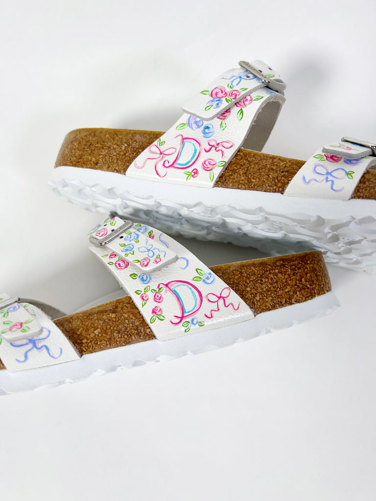 One-of-a-kind, hand painted, up cycled Mer Rose Atelier leather bag by artist  Marla Meridith