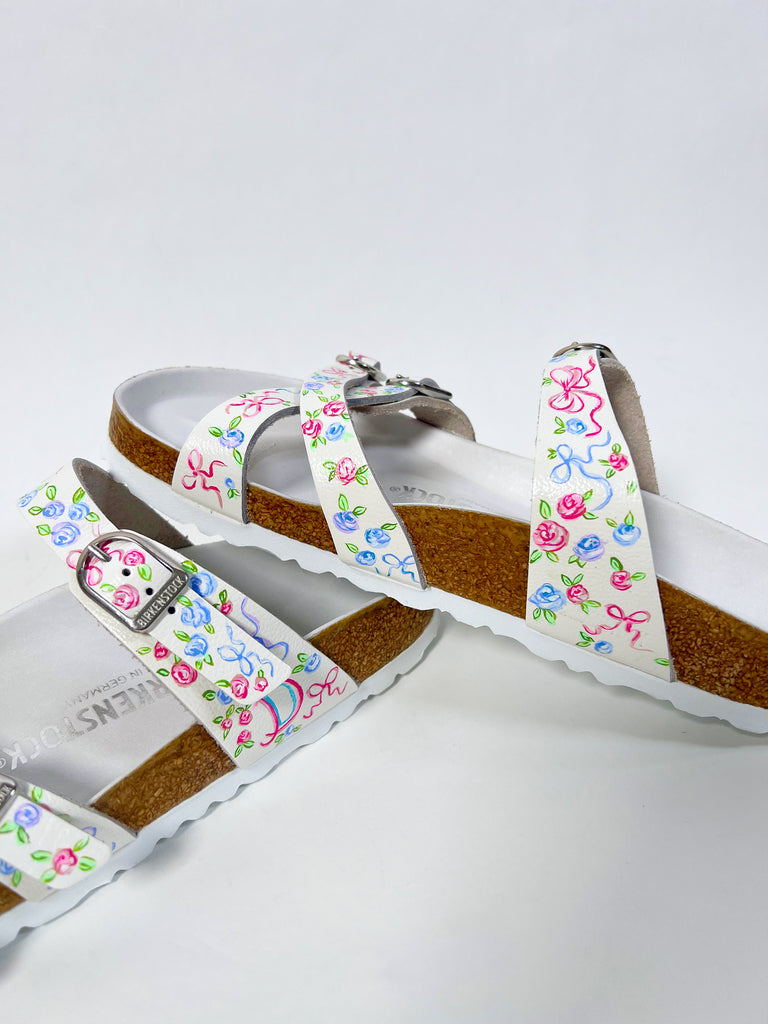 One-of-a-kind, hand painted, up cycled Mer Rose Atelier leather bag by artist  Marla Meridith