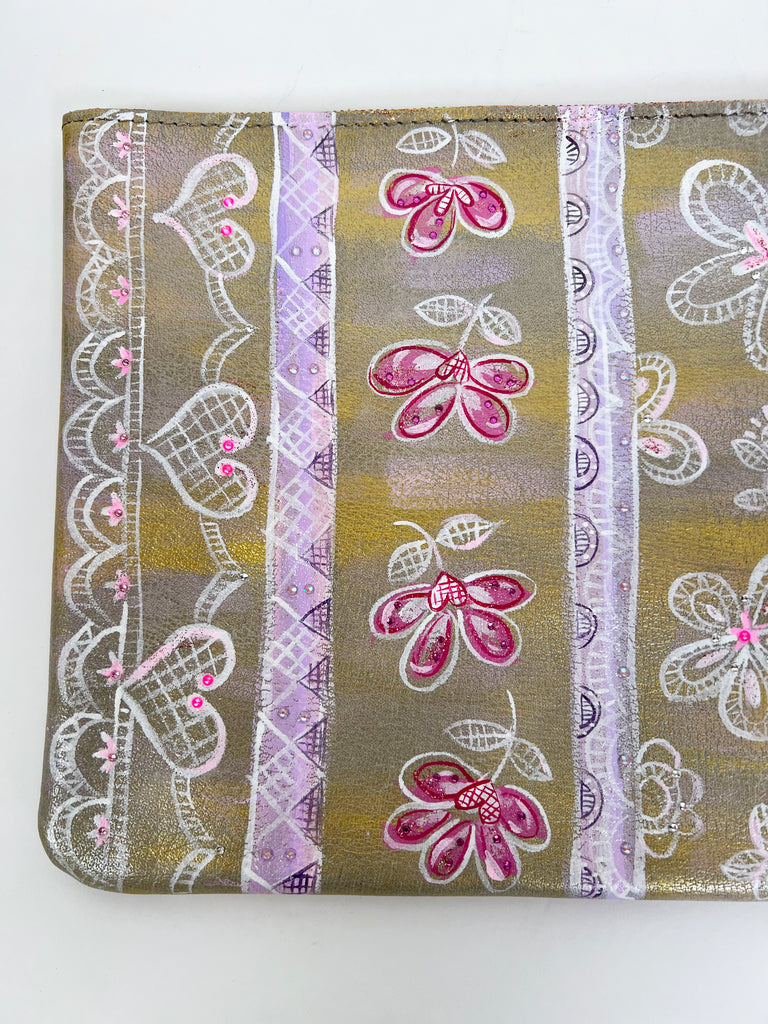 Paige handpainted, one-of-a-kind clutch by Mer Rose Atelier.