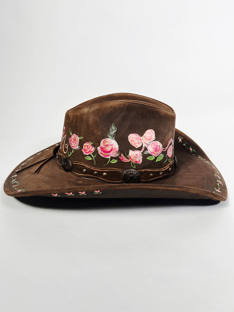 Custom painted, one-of-a-kind cowboy hat by Mer Rose Atelier /  Marla Meridith
