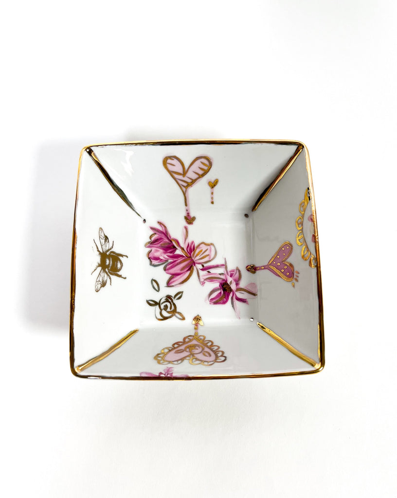 One-of-a-kind, hand painted china painted by Marla Meridith for Mer Rose Atelier 