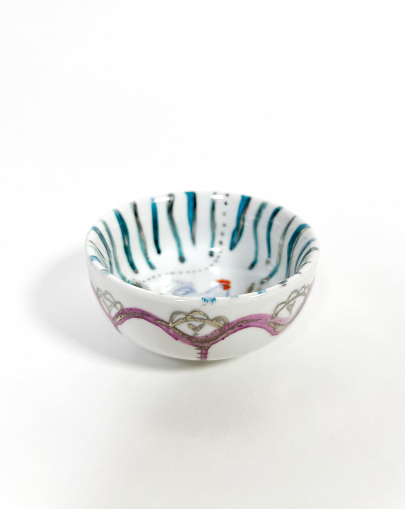 One-of-a-kind, hand painted china painted by Marla Meridith for Mer Rose Atelier 