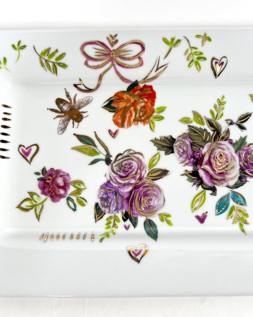 One-of-a-kind, hand painted china painted by Marla Meridith for Mer Rose Atelier 