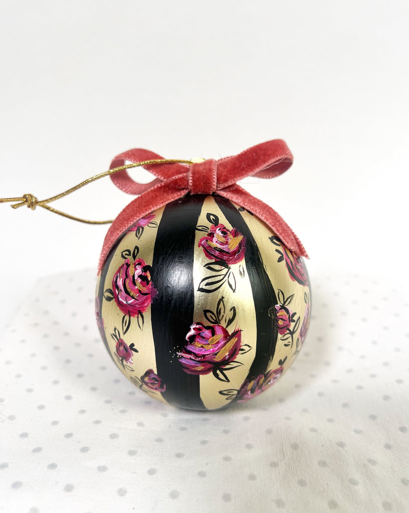 Beautiful hand painted, one-of-a-kind holiday ornaments by Mer Rose Atelier.