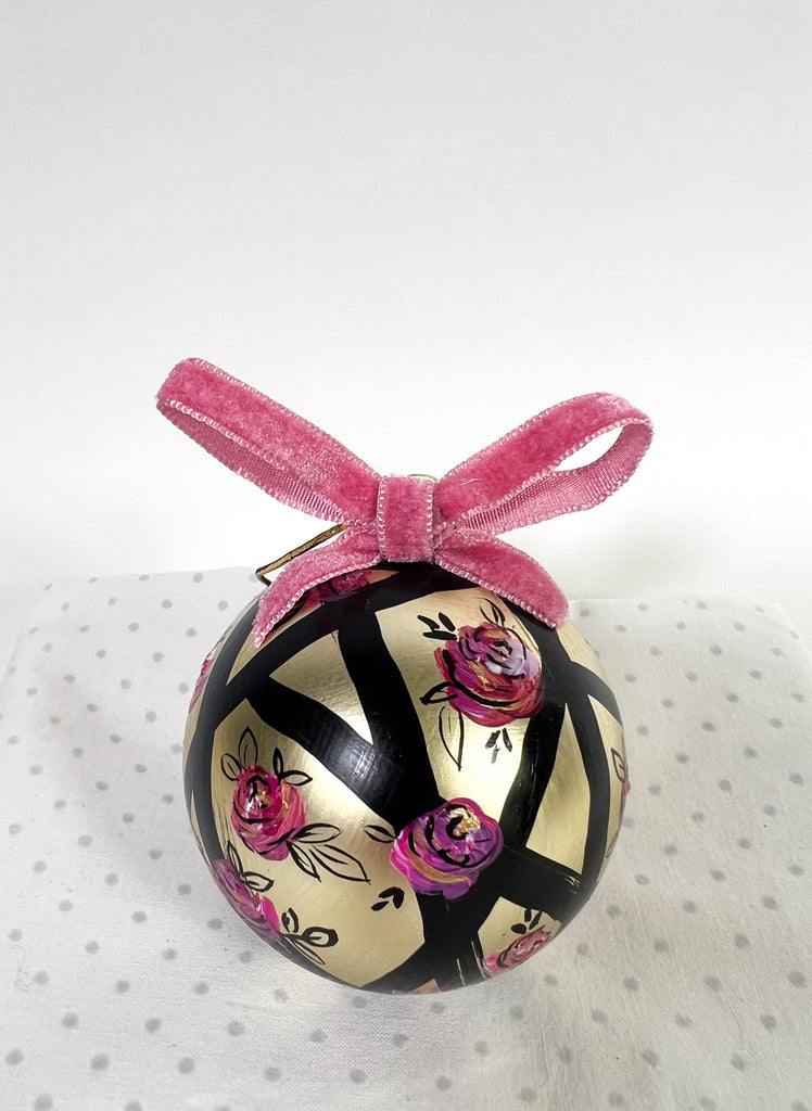 Beautiful hand painted, one-of-a-kind holiday ornaments by Mer Rose Atelier.
