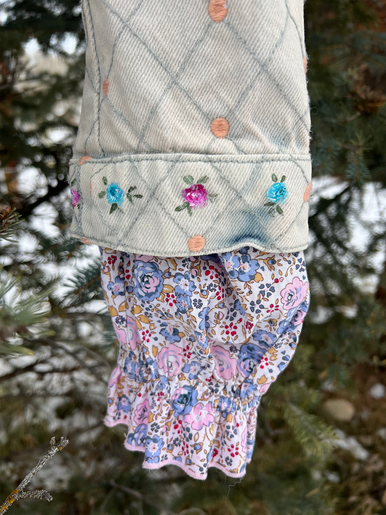 Mer Rose Atelier x Gina Bowhill collaboration, the Coco Denim Jacket