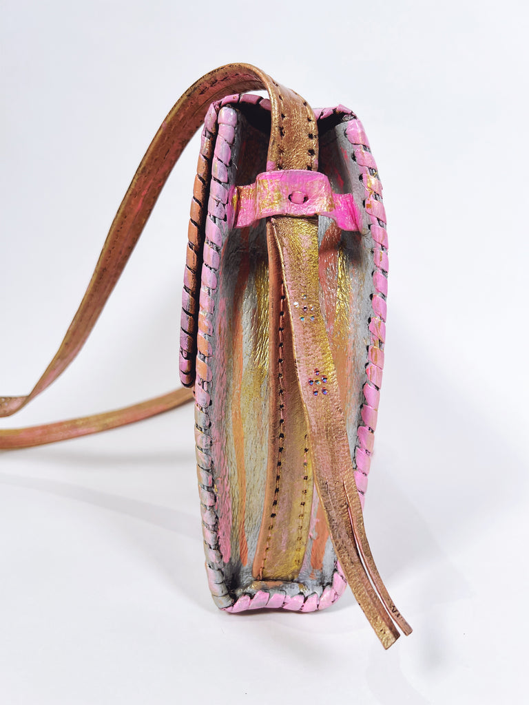 Elle Shoulder Strap upcycled leather handbag by Mer Rose Atelier