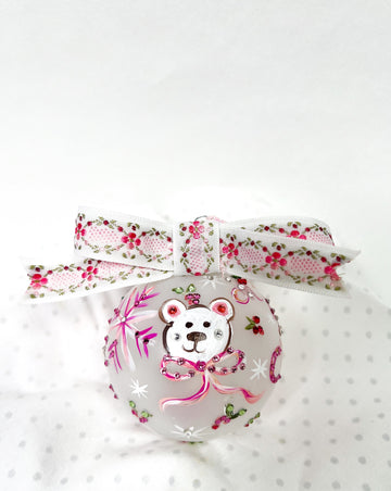 Baby's first Christmas hand painted, one-of-a-kind holiday ornaments available to shop on Mer Rose Atelier